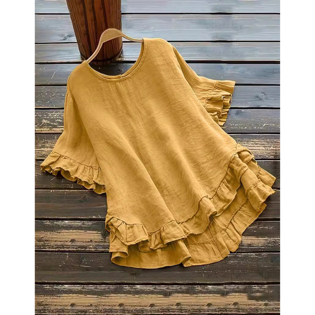 EVITA™ – Women's Plus Size Ruffle Hem Summer Blouse