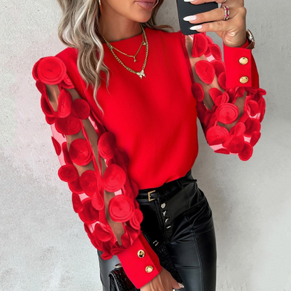 ELISE™ – Women's Glamorous Mesh Sleeve Top