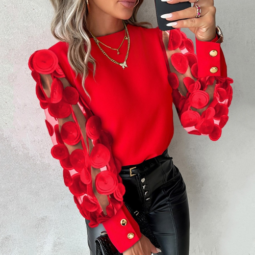 ELISE™ – Women's Glamorous Mesh Sleeve Top