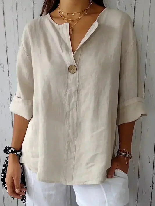 NAYLA™ – Women's Casual V-Neck Blouse