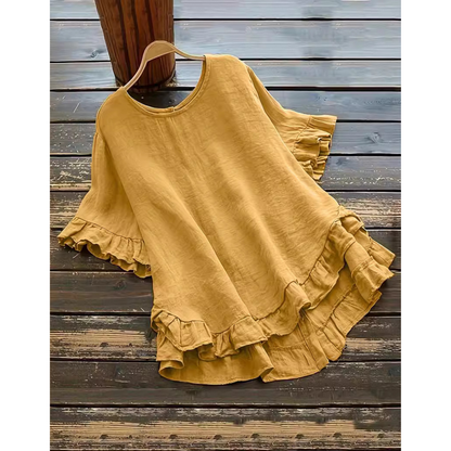 EVITA™ – Women's Plus Size Ruffle Hem Summer Blouse
