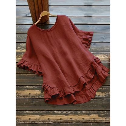 EVITA™ – Women's Plus Size Ruffle Hem Summer Blouse