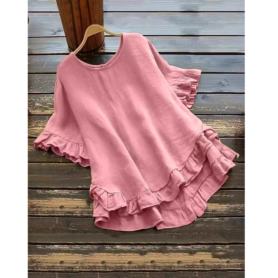 EVITA™ – Women's Plus Size Ruffle Hem Summer Blouse