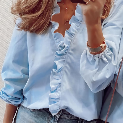 MAISY™ – Women's Ruffled V-Neck Blouse