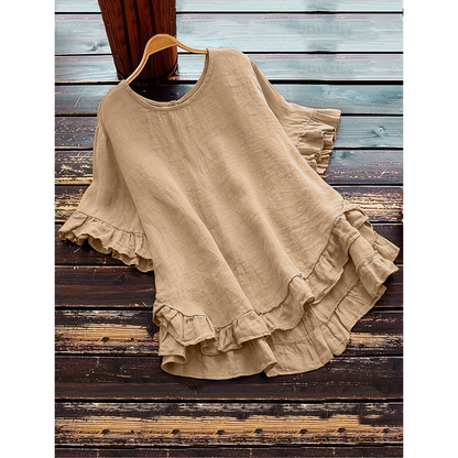 EVITA™ – Women's Plus Size Ruffle Hem Summer Blouse