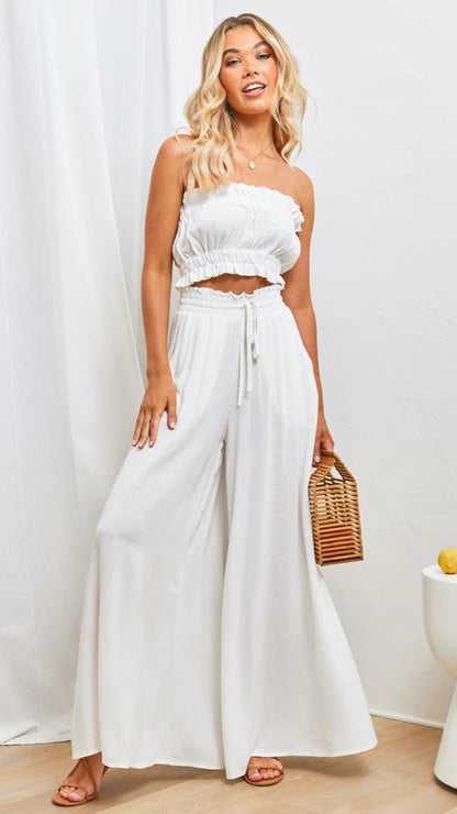 Solid Color High Waist Pants