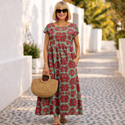 Flora | Chic Floral Dress – Bold Colours & Feminine Style