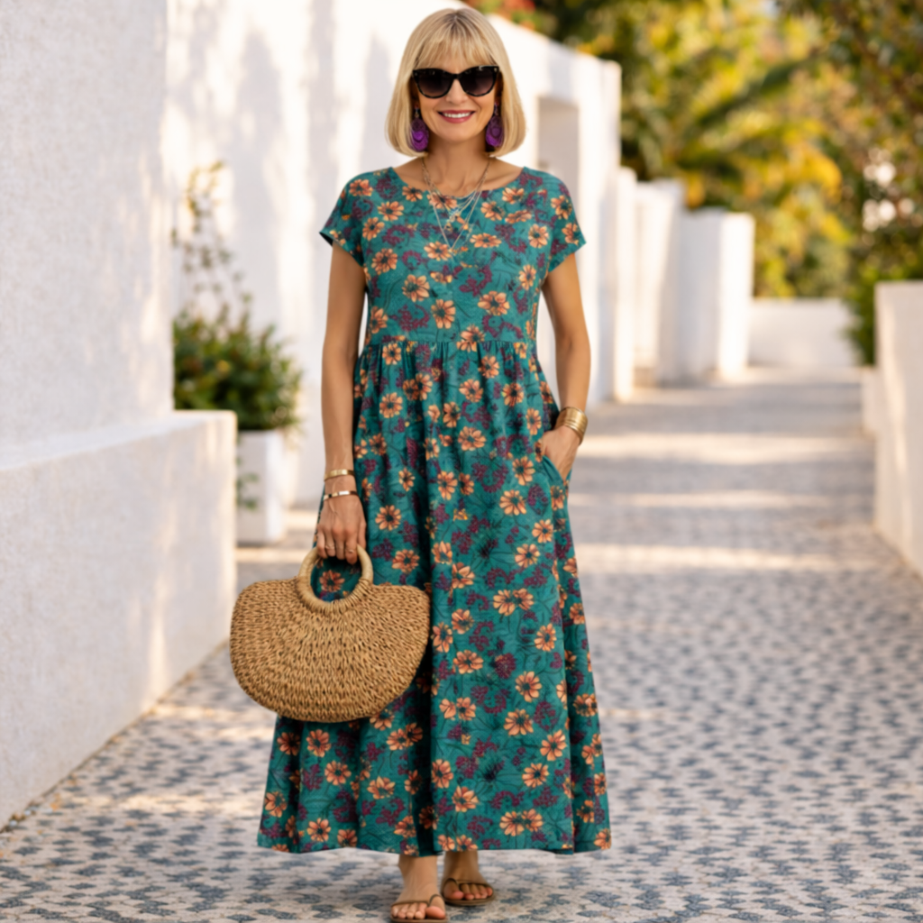 Flora | Chic Floral Dress – Bold Colours & Feminine Style