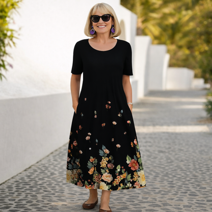 Wren | Elegant Floral Midi Dress – Timeless & Effortless