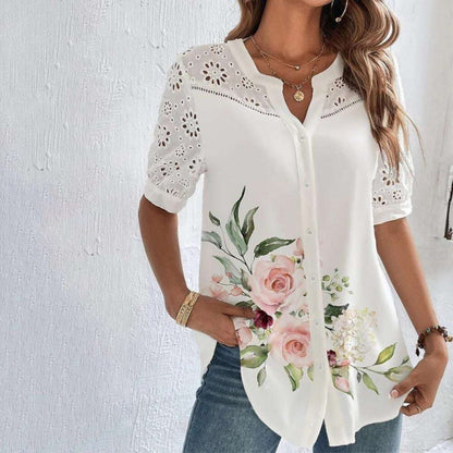 ANNELISE™ – Women's Casual Lace Print Blouse