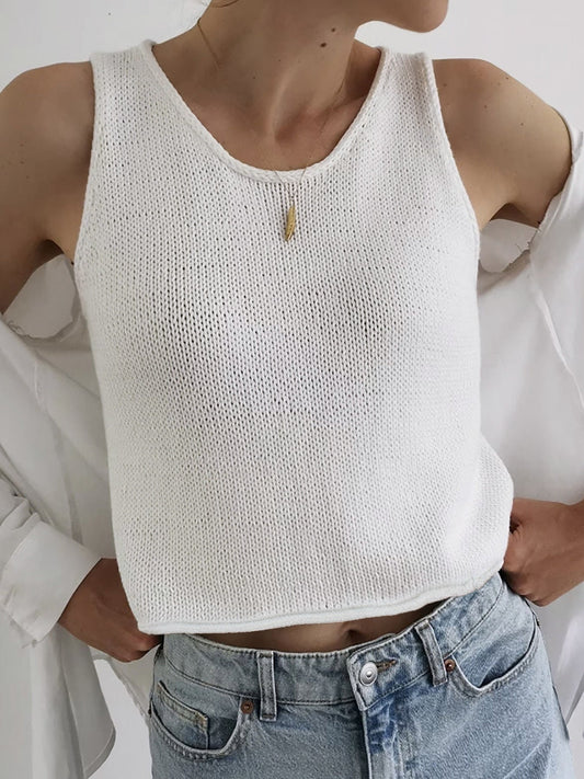 KAREEM™ – Women's Casual Round Neck Vest Pullover Top