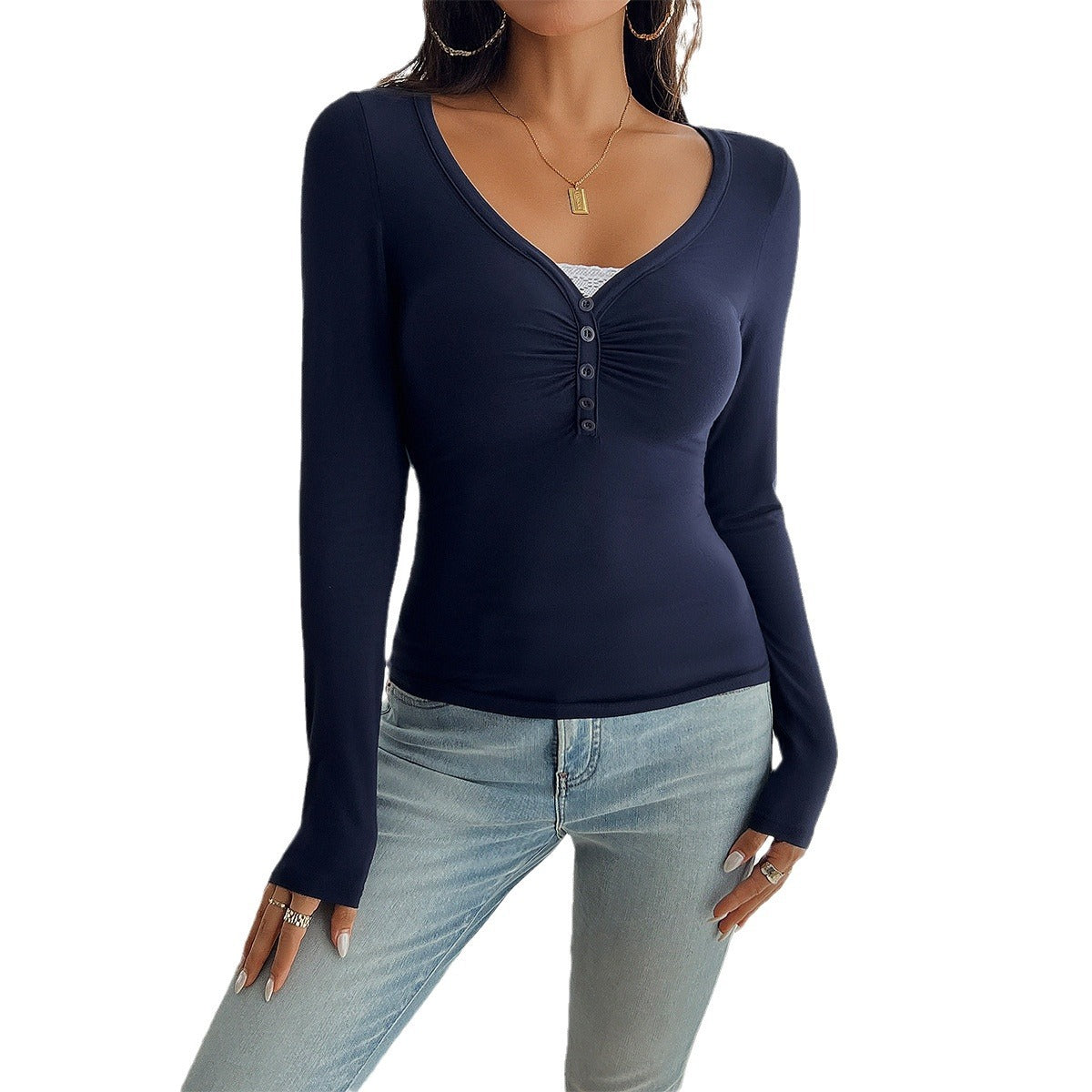 PALYA™ – Women's Comfy V-Neck Long Sleeve Top