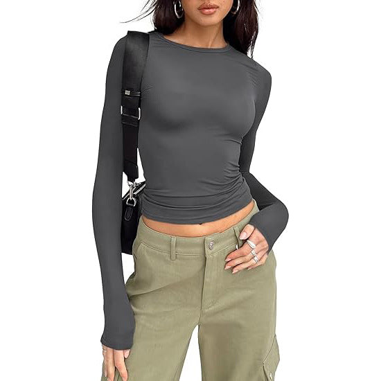 JIHYO™ – Women's Casual Long Sleeve Round Neck Top