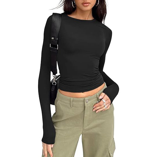 JIHYO™ – Women's Casual Long Sleeve Round Neck Top