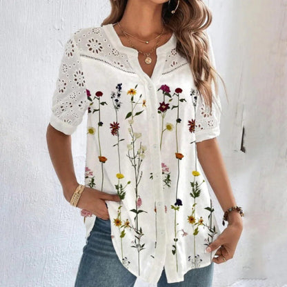ANNELISE™ – Women's Casual Lace Print Blouse