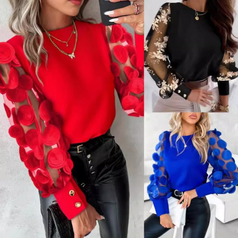 ELISE™ – Women's Glamorous Mesh Sleeve Top