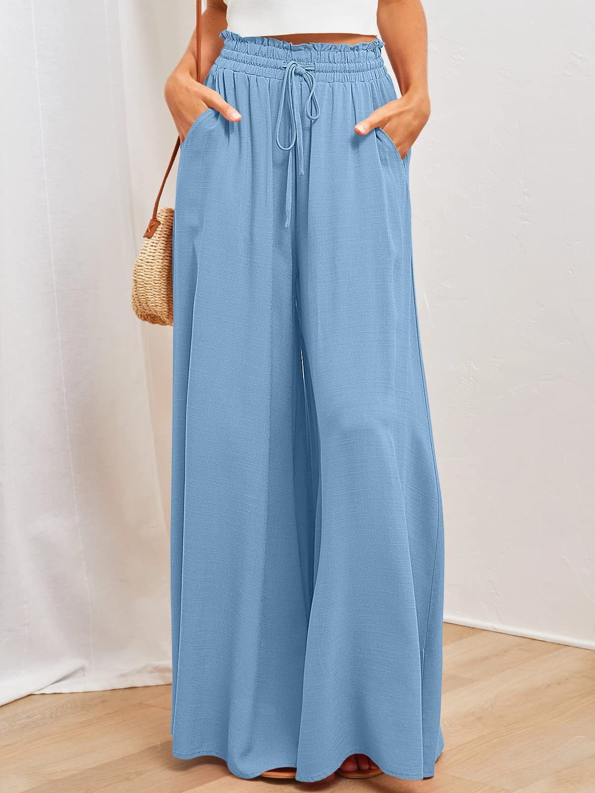 Solid Color High Waist Pants