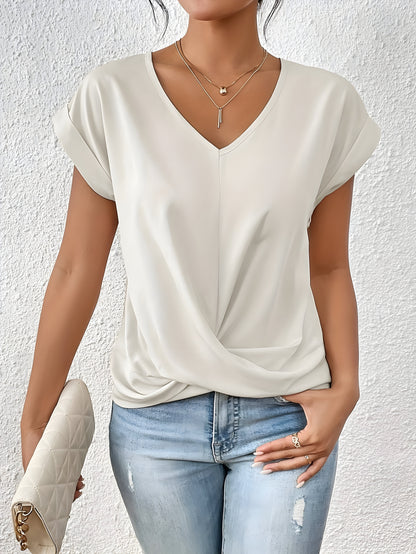 Maia – Women's Classic Twist Detail V-Neck Top