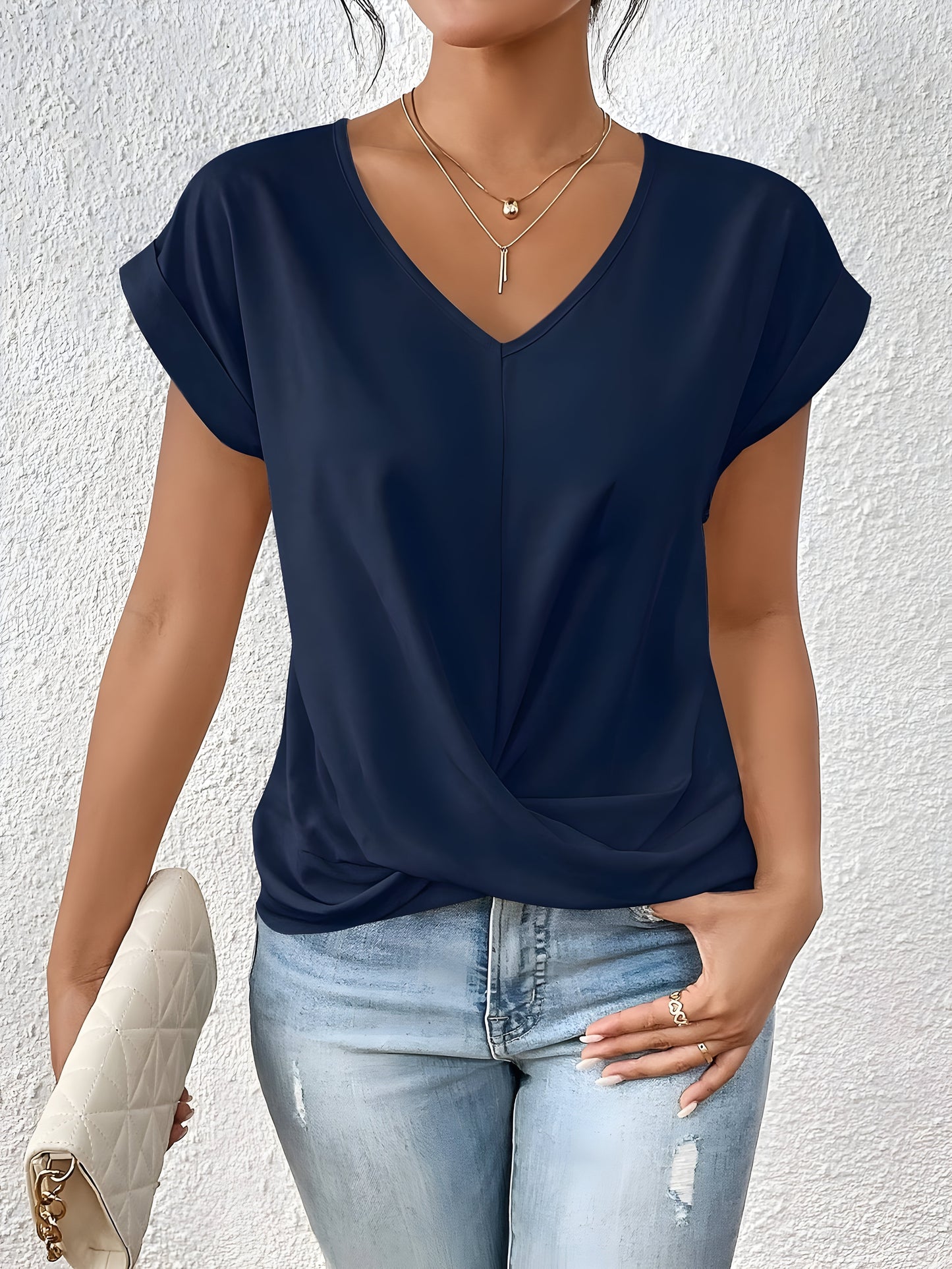 Maia – Women's Classic Twist Detail V-Neck Top