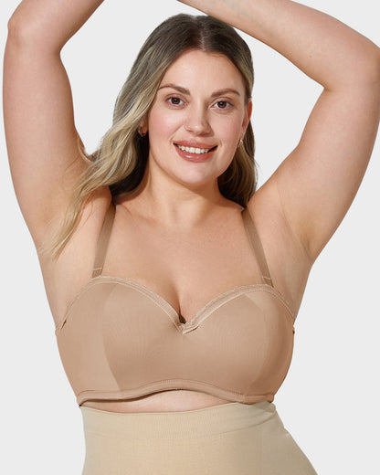 Lace Trim Molded Cup Underwire Bra with Removable Straps