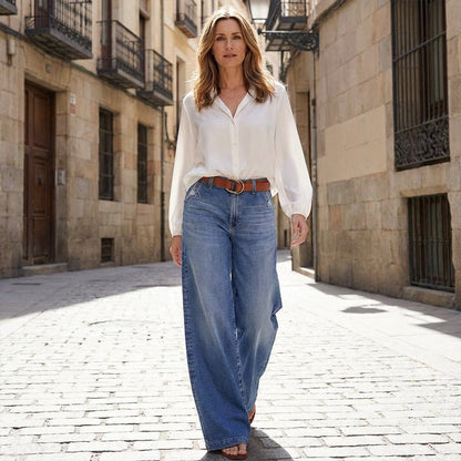 Women's Vintage High-Waist Wide-Leg Jeans