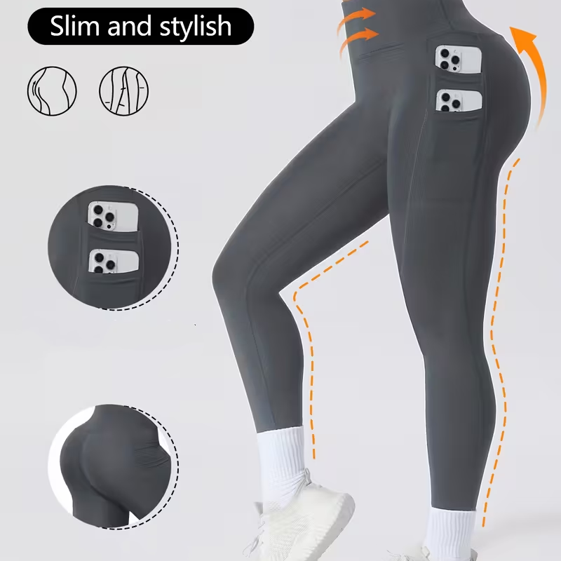 ⏰ High-Waisted Tummy Control Yoga Pants with Pockets