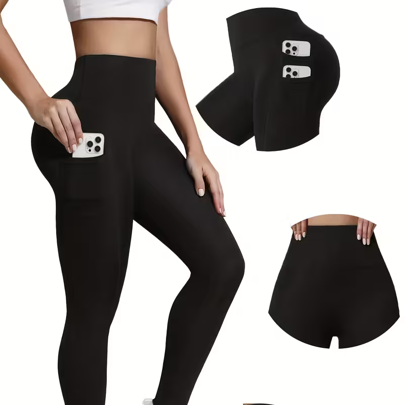 ⏰ High-Waisted Tummy Control Yoga Pants with Pockets