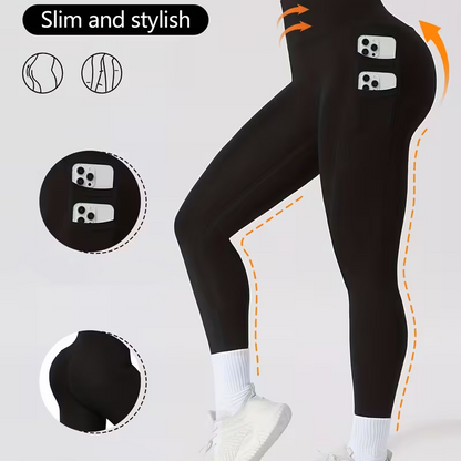 ⏰ High-Waisted Tummy Control Yoga Pants with Pockets