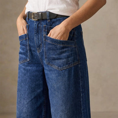 Women's Casual High-Rise Wide-Leg Jeans – Tummy Control, Elongated Silhouette & All-Day Comfort