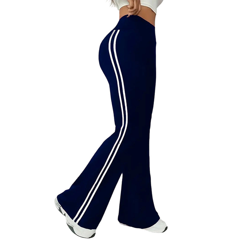 High-Waist Side Stripe Flared Pants