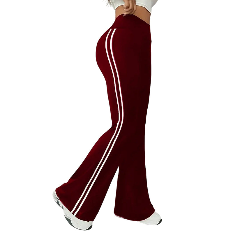 High-Waist Side Stripe Flared Pants