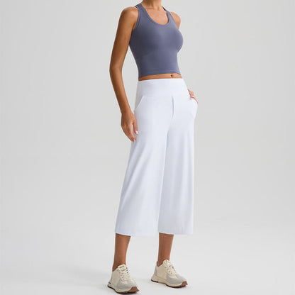 Women's High-Waist Wide-Leg Capri Pants