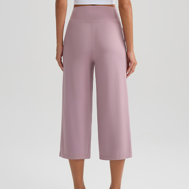 Women's High-Waist Wide-Leg Capri Pants