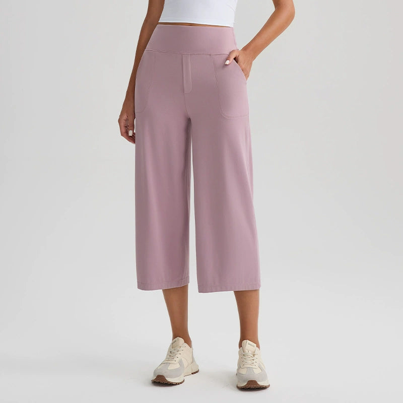 Women's High-Waist Wide-Leg Capri Pants