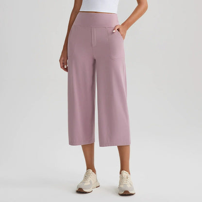 Women's High-Waist Wide-Leg Capri Pants