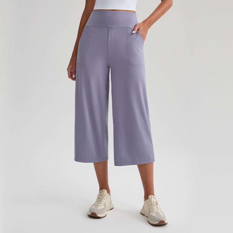 Women's High-Waist Wide-Leg Capri Pants