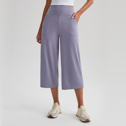 Women's High-Waist Wide-Leg Capri Pants