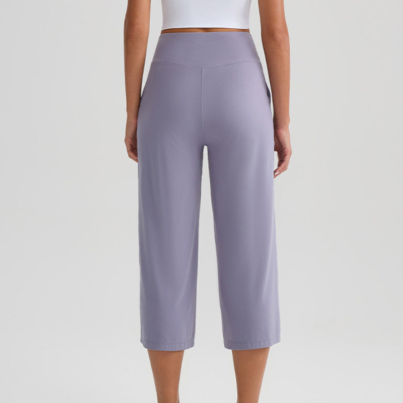 Women's High-Waist Wide-Leg Capri Pants