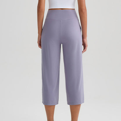 Women's High-Waist Wide-Leg Capri Pants