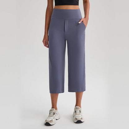Women's High-Waist Wide-Leg Capri Pants