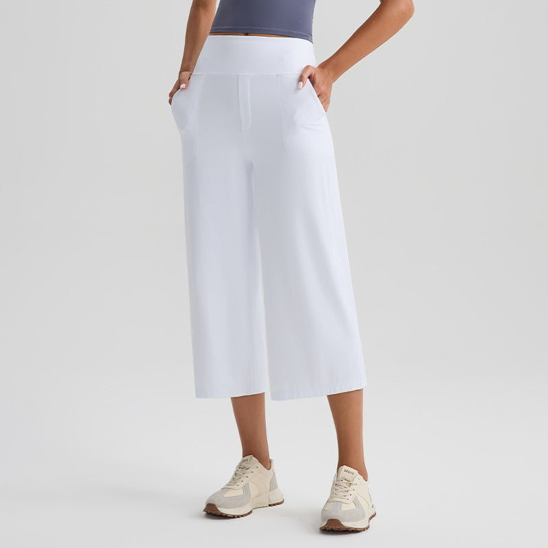 Women's High-Waist Wide-Leg Capri Pants
