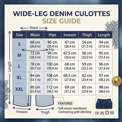 Women's Pull-On Wide-Leg Cropped Denim Jeans